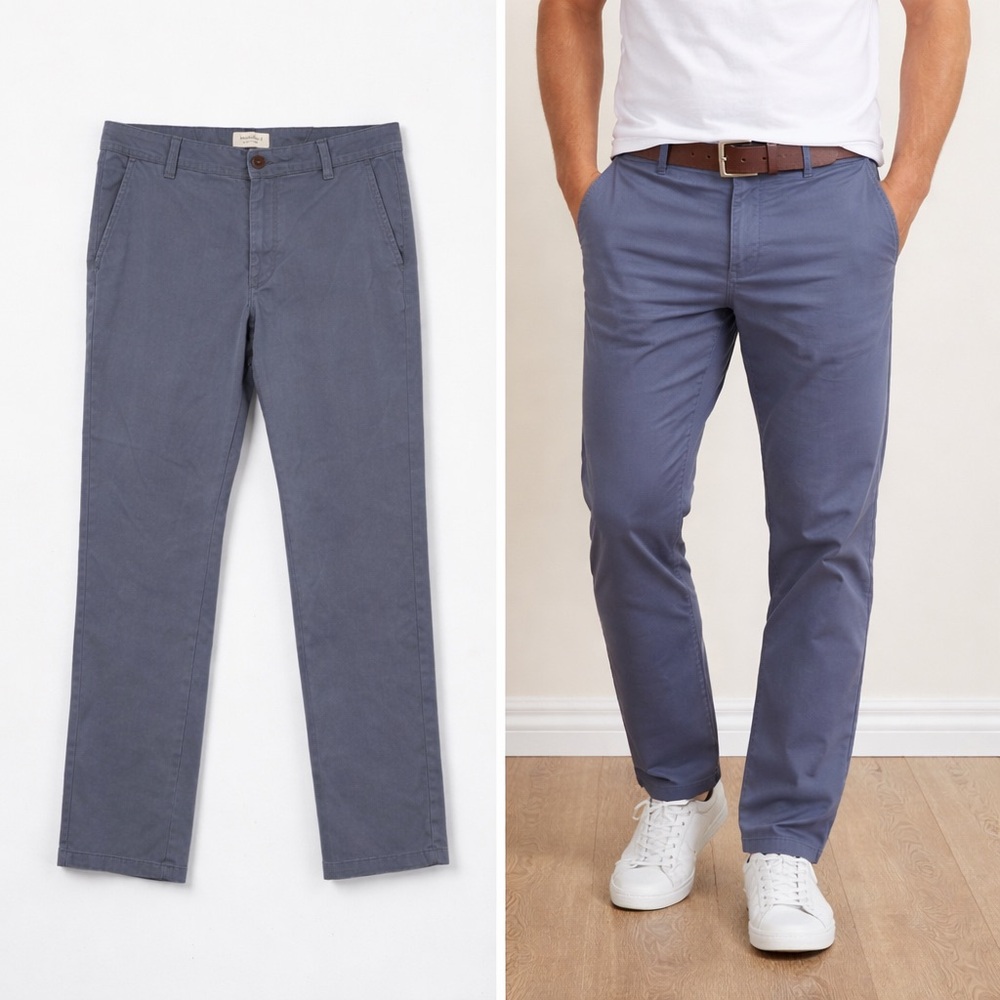 Jack and Jones Men's Gray Cody Chino Pants Regular Fit 32  x 30 Grey